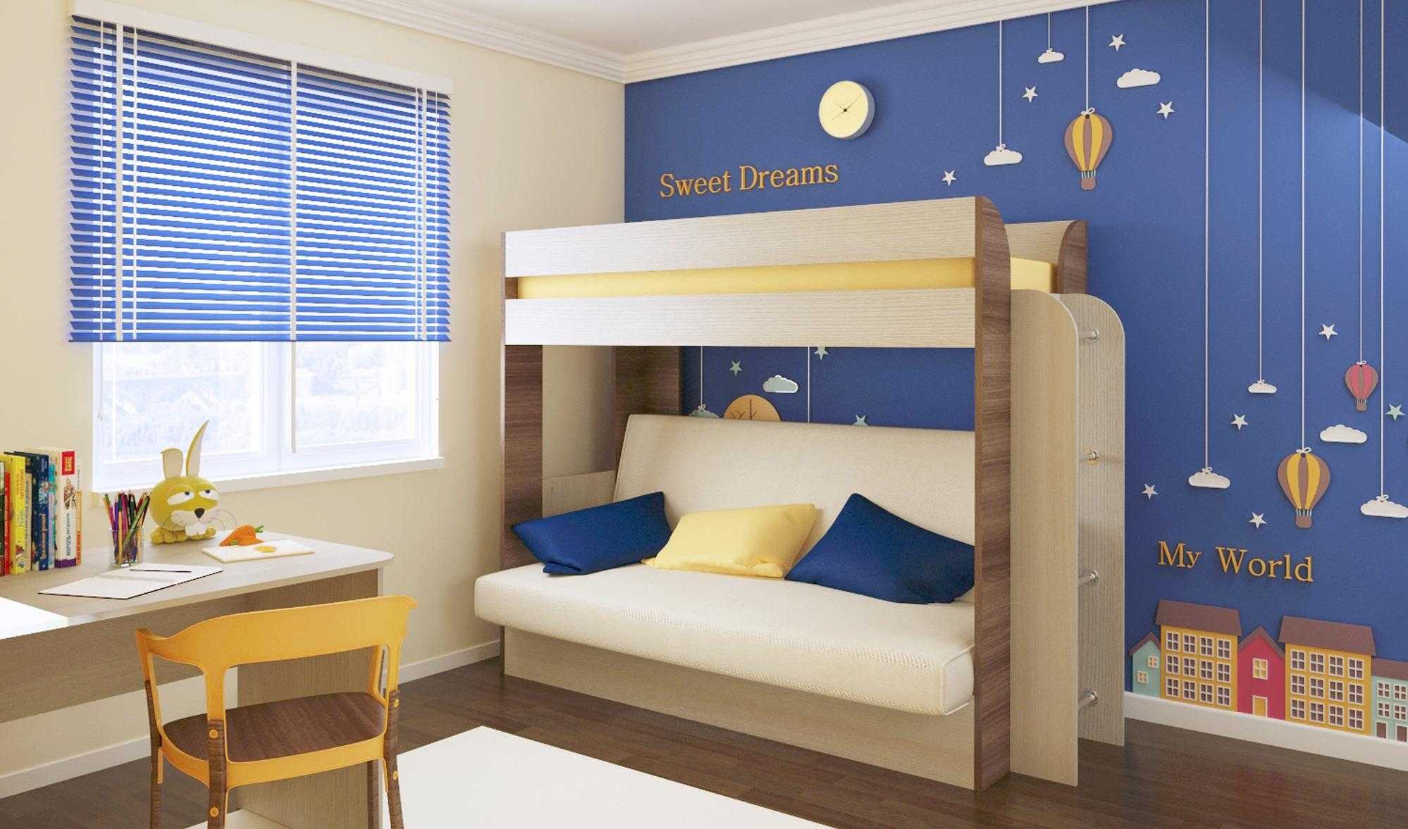 Продуманный дизайн и декорирование детской комнаты на два ребенка