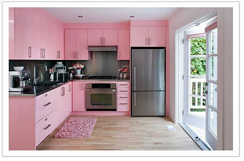 Кухня Розовая С Серым