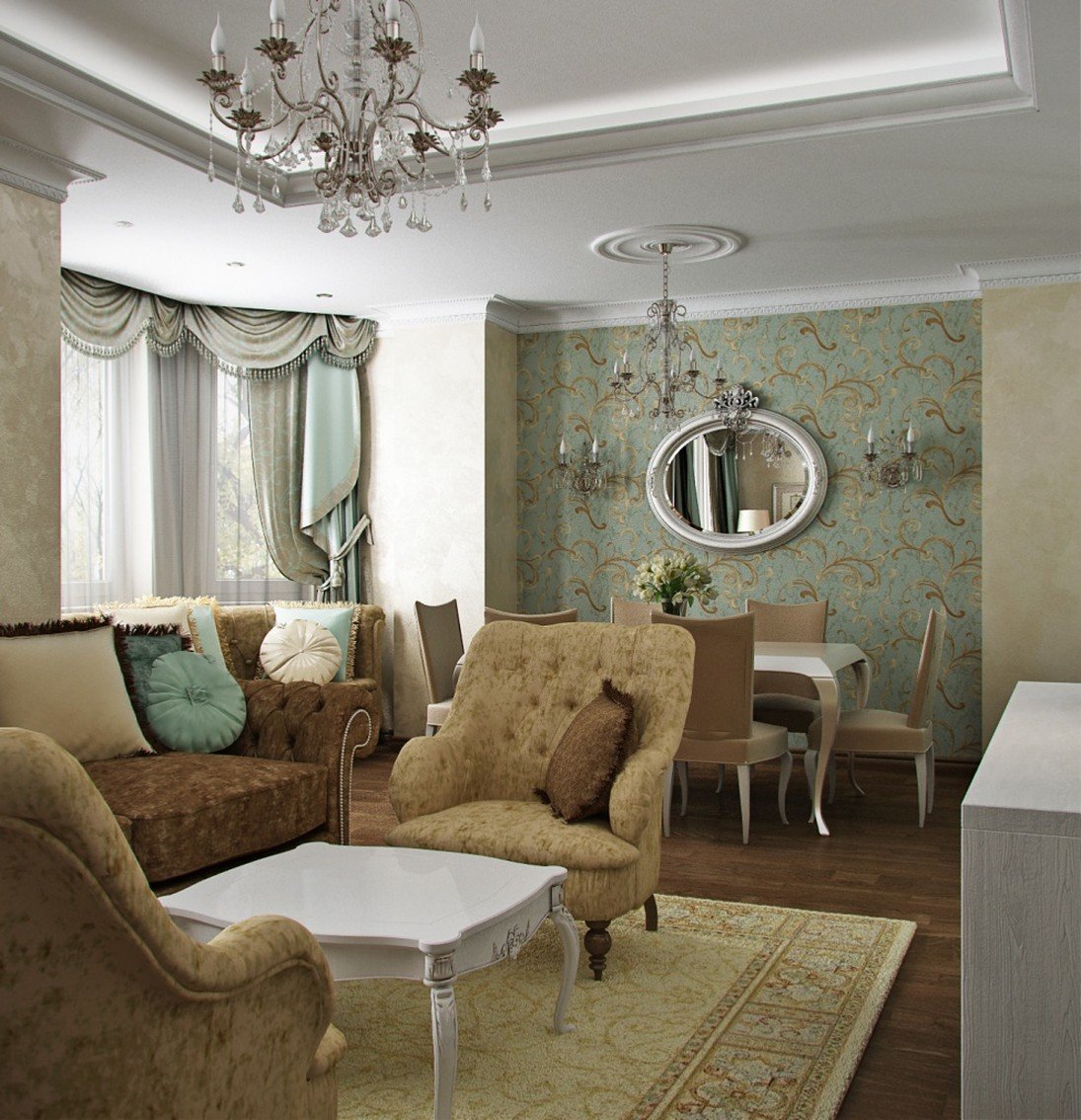 Лучшие идеи оформления интерьера гостиной в классическом стиле