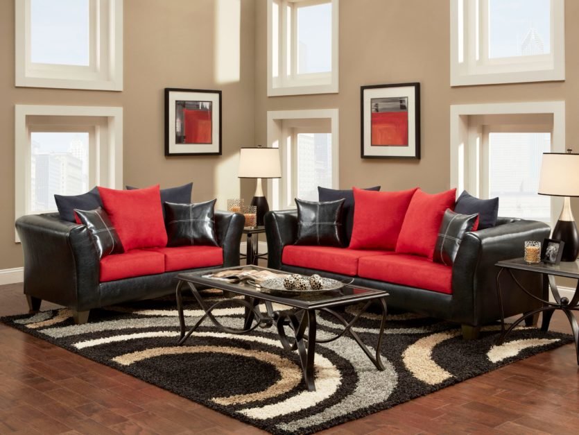 Примеры оформления интерьера с красным диваном