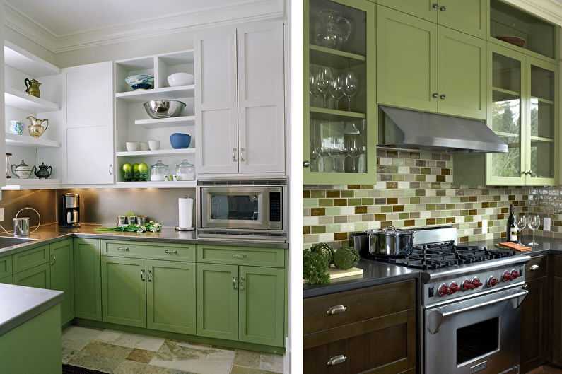 Оливковая кухня (60 фото): кухонный гарнитур цвета оливы в интерьере, дизайн кухни в фисташковых тонах в сочетании с коричневым и другими цветами