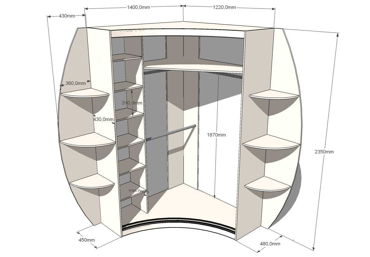 Угловой радиусный шкаф — особенности и правила выбора