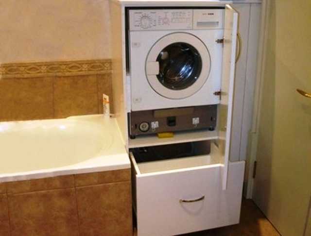 Установка стиральной машины в ванной комнате