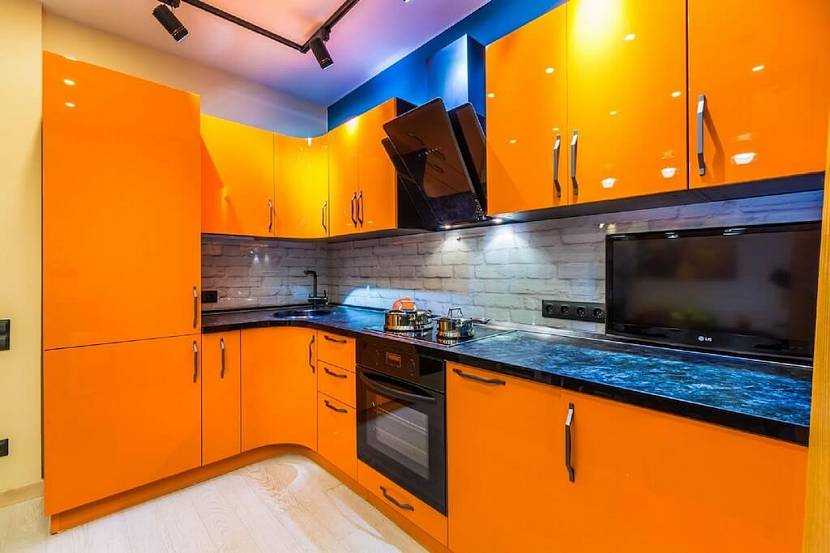 Оранжевая кухня: фото 190 удачных идей оформления дизайна кухни, венге и другие оттенки