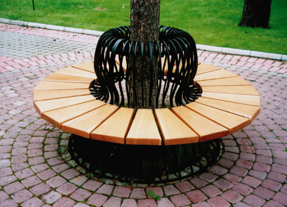 Как построить круглую скамейку и стол для сада вокруг дерева