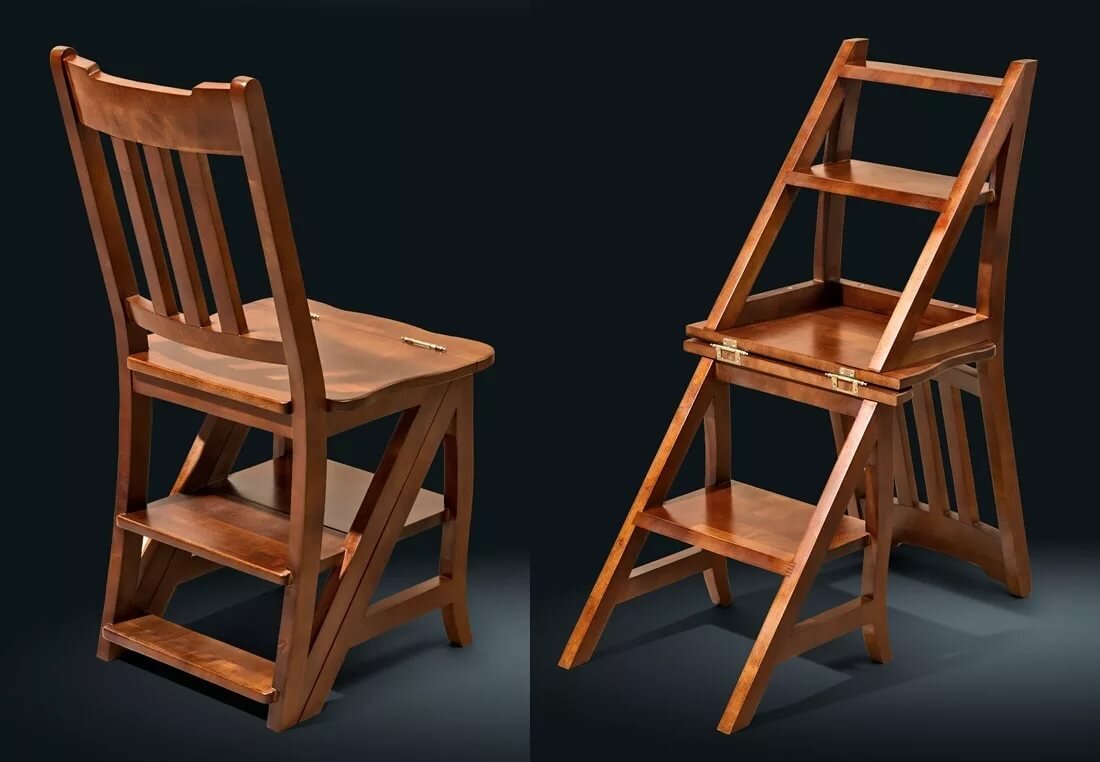 Простой способ сделать стул-стремянку своими руками по предложенному чертежу с размерами