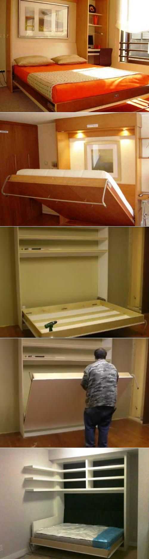 Откидная кровать, встроенная в шкаф