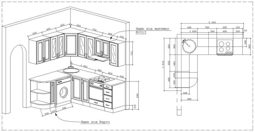 Стандартные размеры мебели для кухни различных видов