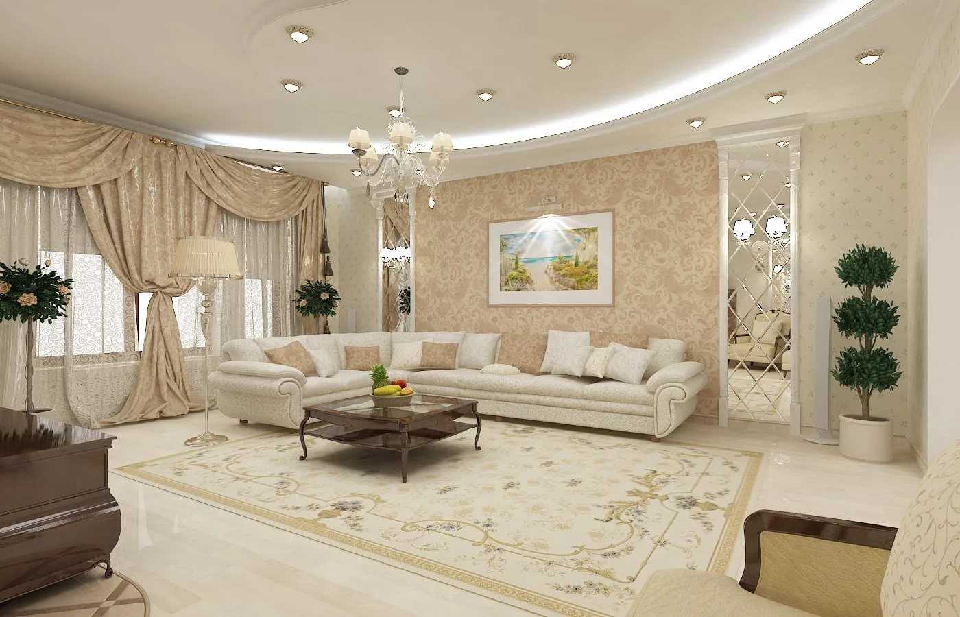 Гостиная в классическом стиле: современный дизайн комнаты, фото интерьера