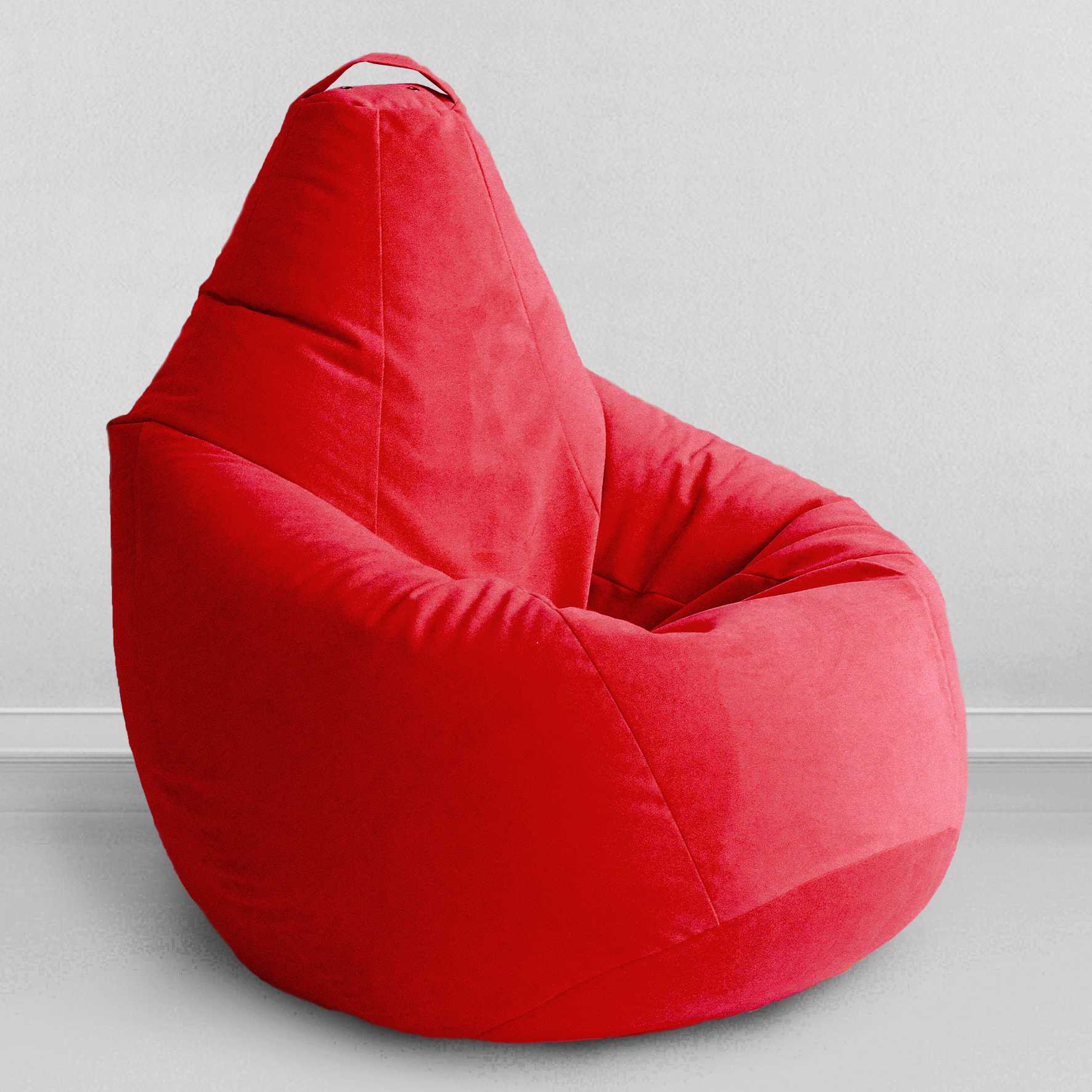 Кресло бескаркасное груша лиса, размер стандарт, мебельный велюр