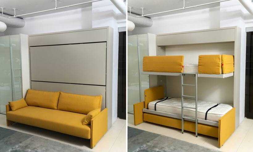 Двухъярусные кровати-трансформеры (51 фото): шкаф и другие варианты для малогабаритной квартиры