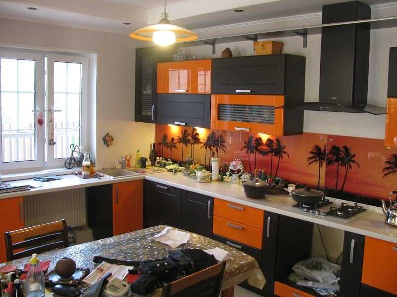 Оранжевый с зеленым на кухне – гармония, подаренная природой