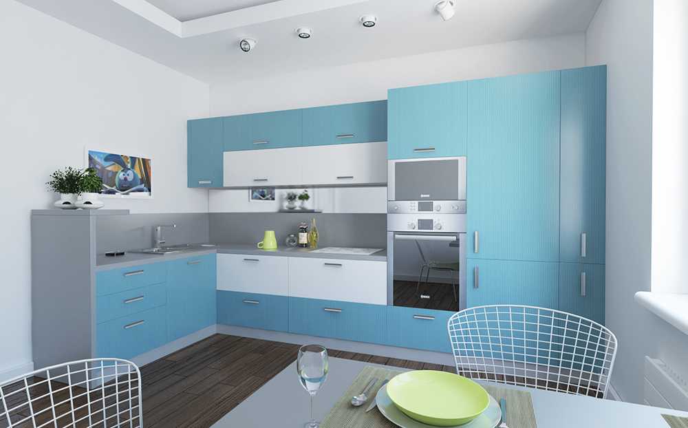 Дизайн кухни в голубых тонах: небесно-морской дизайн с нотками романтики (+91 фото)
