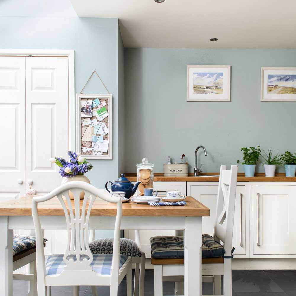 Покрасить обои на кухне. Голубые стены на кухне. Голубые стены в интерьере кухни. Цвет стен кухни в скандинавском стиле. Светло голубые стены на кухне.