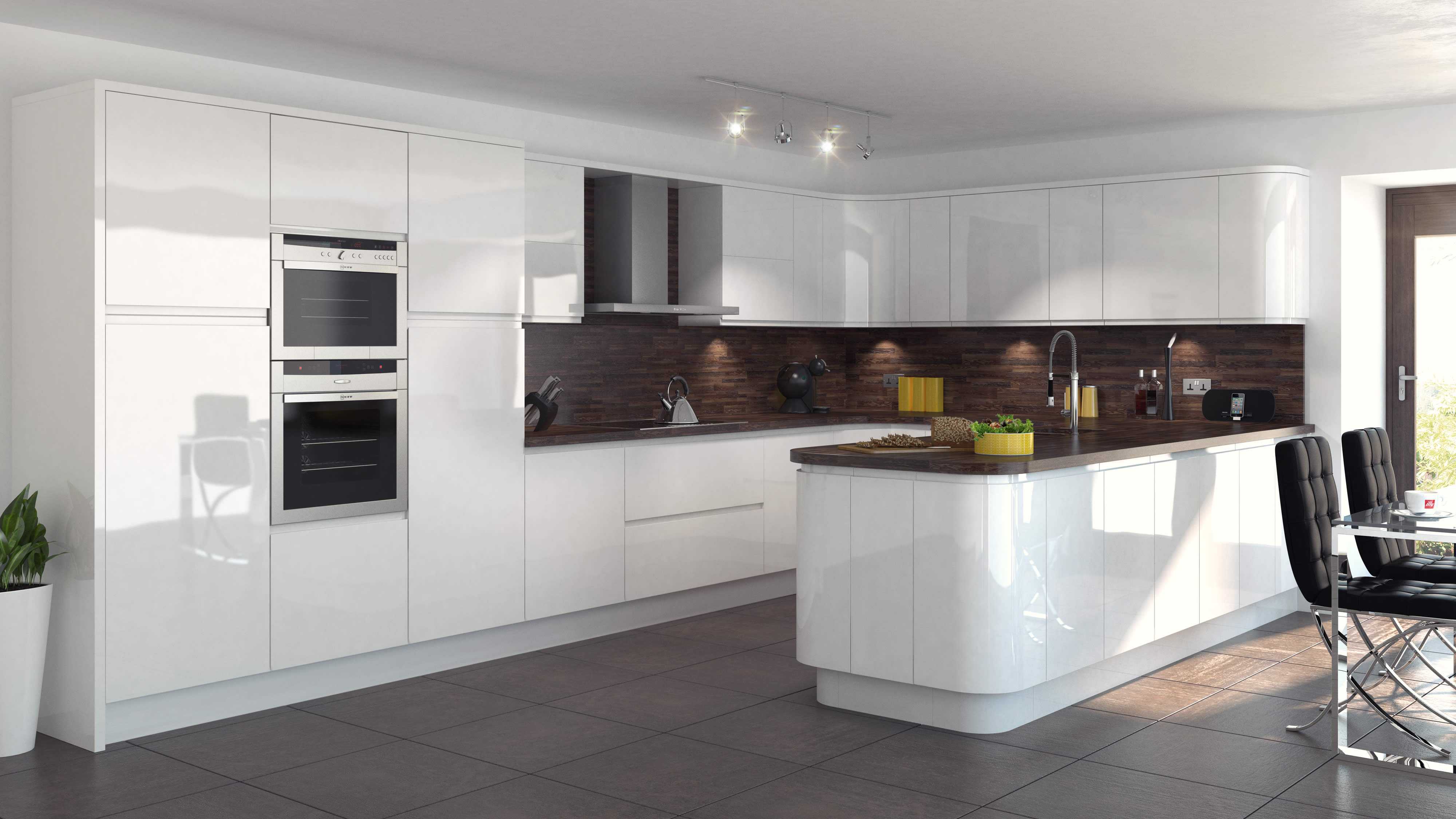 Белые глянцевые кухни в интерьере — варианты дизайна на фото