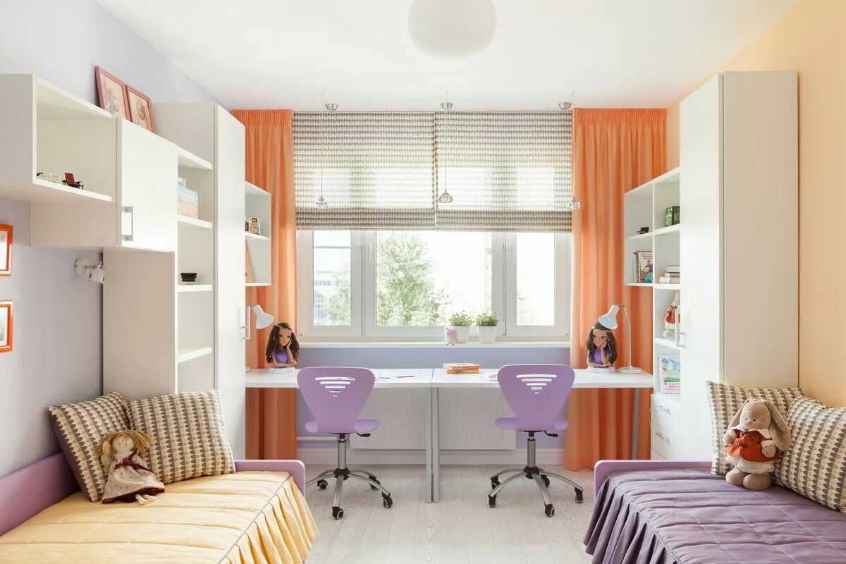 Комната для двух девочек разного возраста, фото