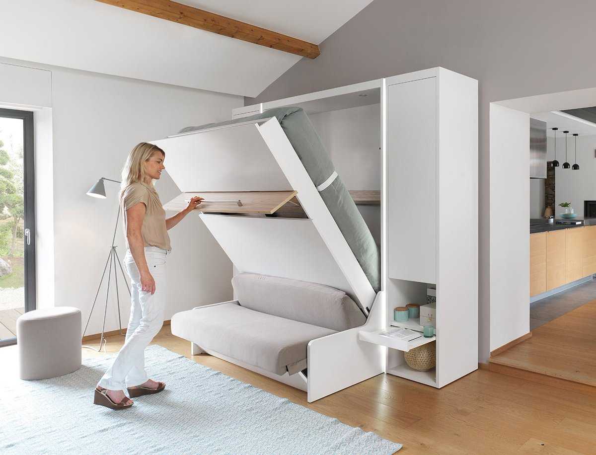 Шкаф-кровать – варианты с горизонтальным и вертикальным расположением спального места, и другие модели