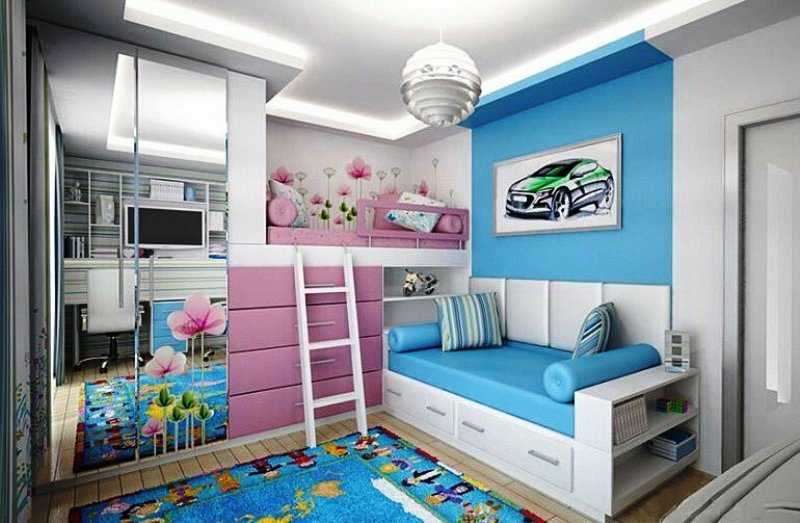 Дизайн детской комнаты 14 кв м: фото примеров интерьера, помещение для двоих