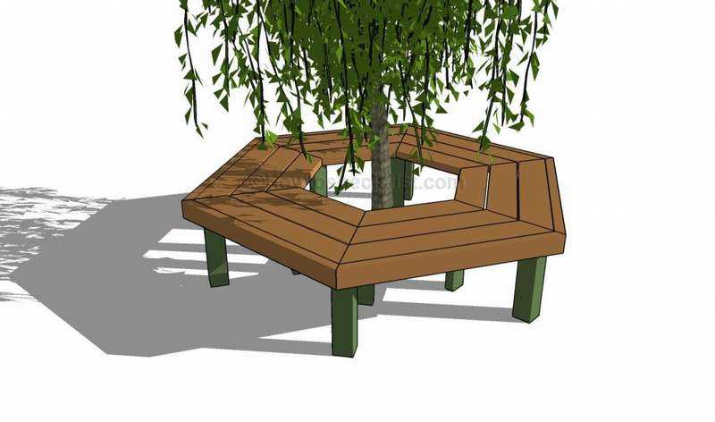 Идеи обустройства вокруг дерева: клумба, скамейка, стол и даже беседка!