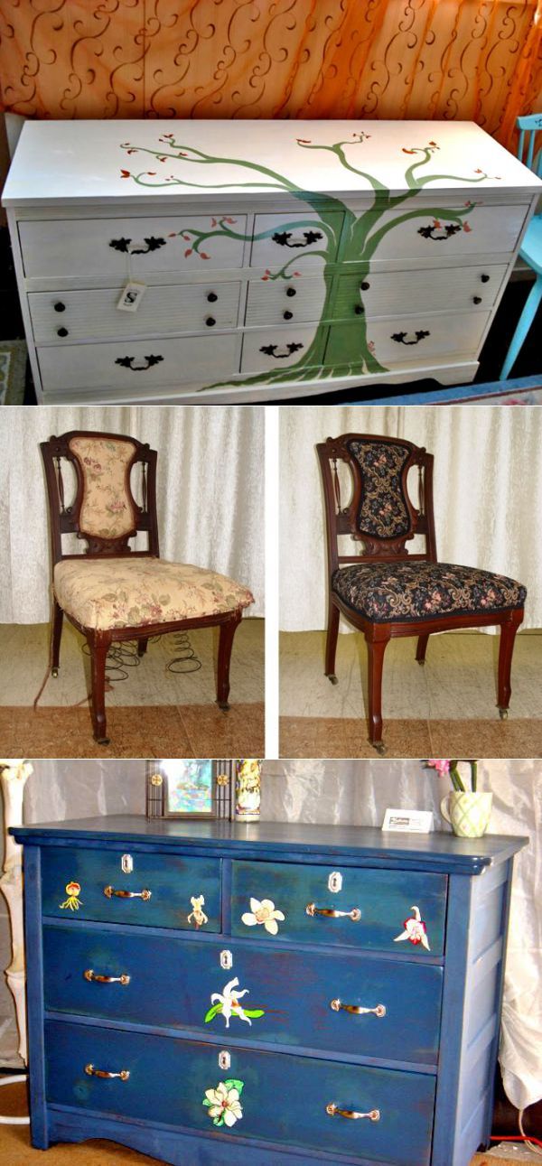 Переделка мебели своими руками, фото примеры до и после, старая стенка, комод