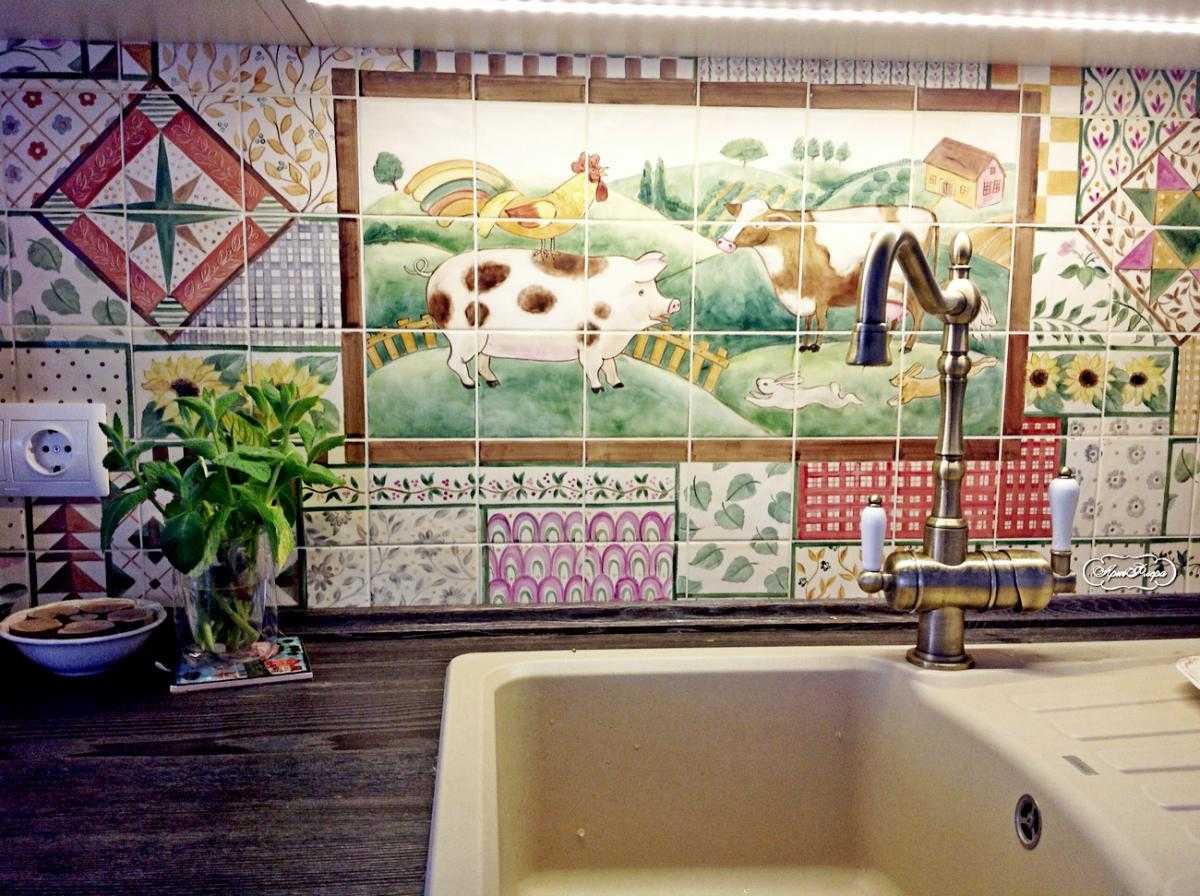 Как сделать панно из керамической плитки на стену в кухне или ванной: последовательность работ и примеры оформления