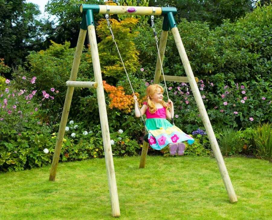 Уличные детские качели для дачи  (60 фото): дачные садовые двухместные модели для детей, подвесные металлические