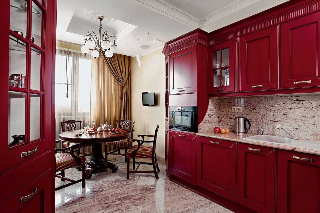Кухня бордового цвета - особенности оформления и сочетания, реальные фото примеры