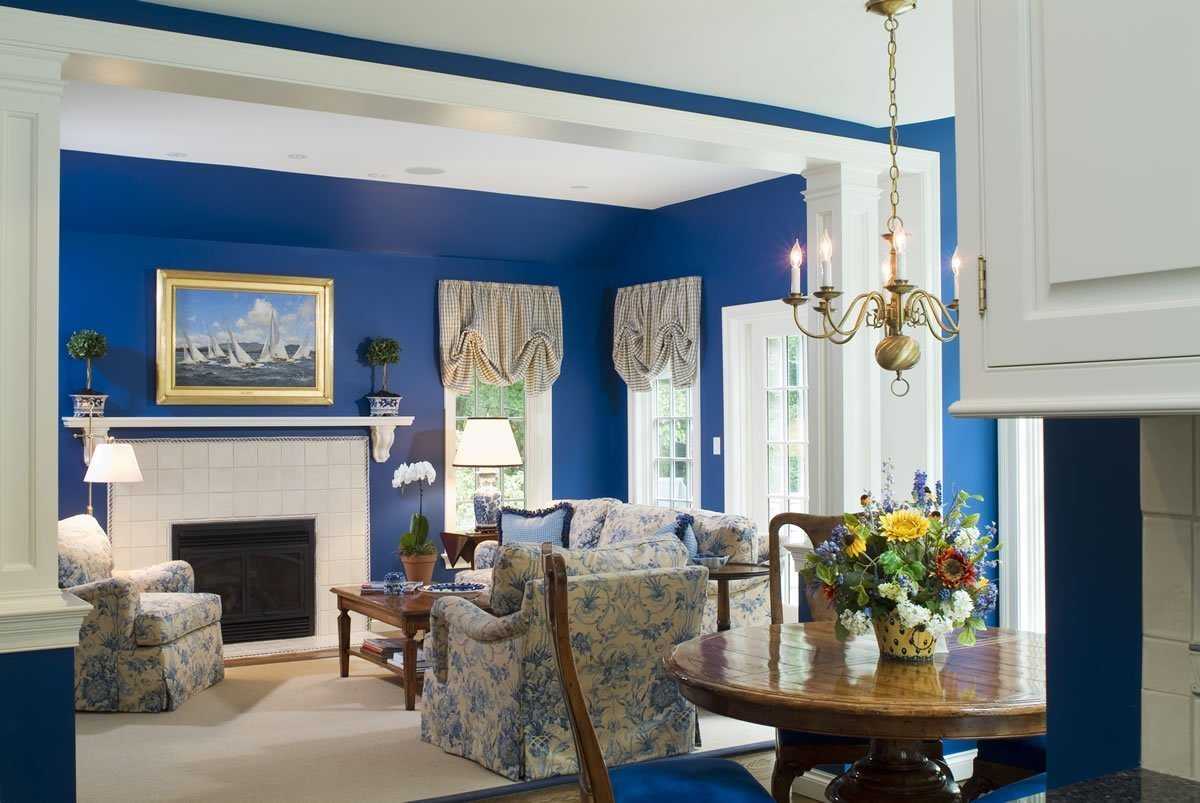 Оформляем гостиную в голубых тонах: советы по подбору гаммы и 71 фото