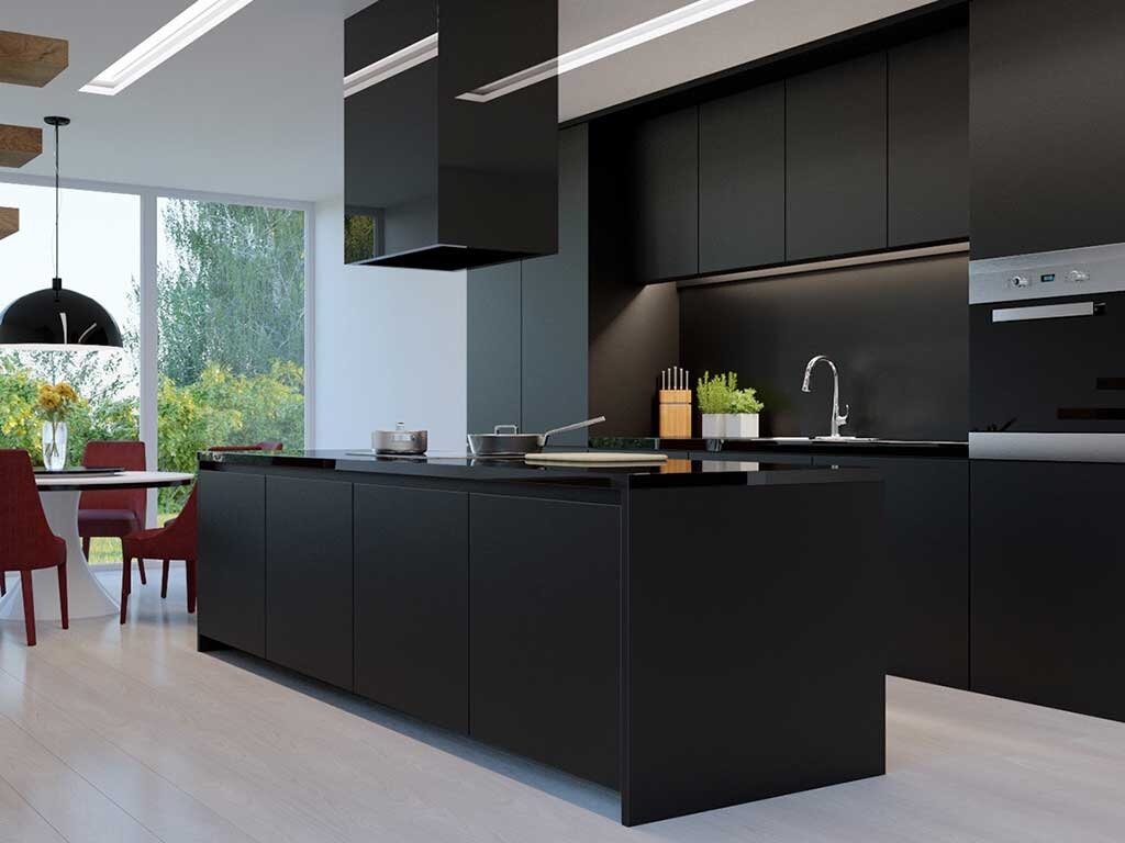 Красно-черная кухня: 50 фото готовых дизайн-проектов, гарнитур в интерьере, оформление интерьера