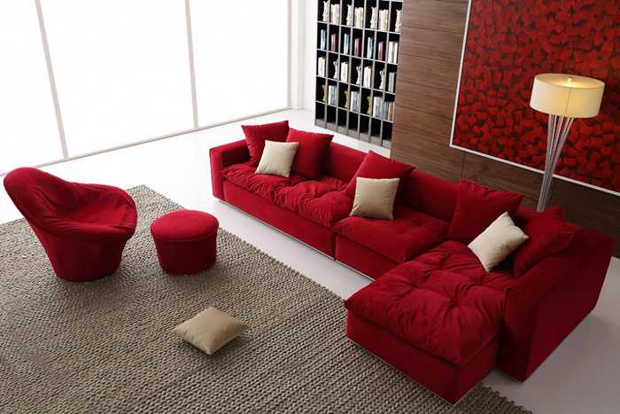 Интерьеры с красной мебелью