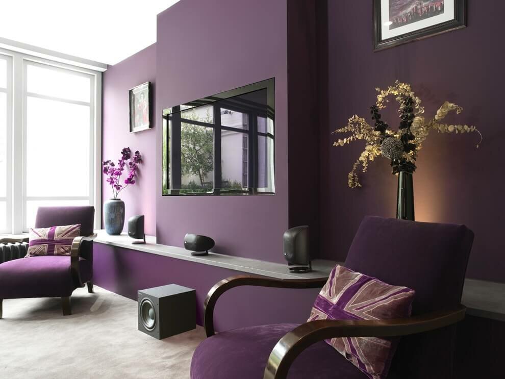 75 современных идей оформления интерьера в фиолетовом цвете