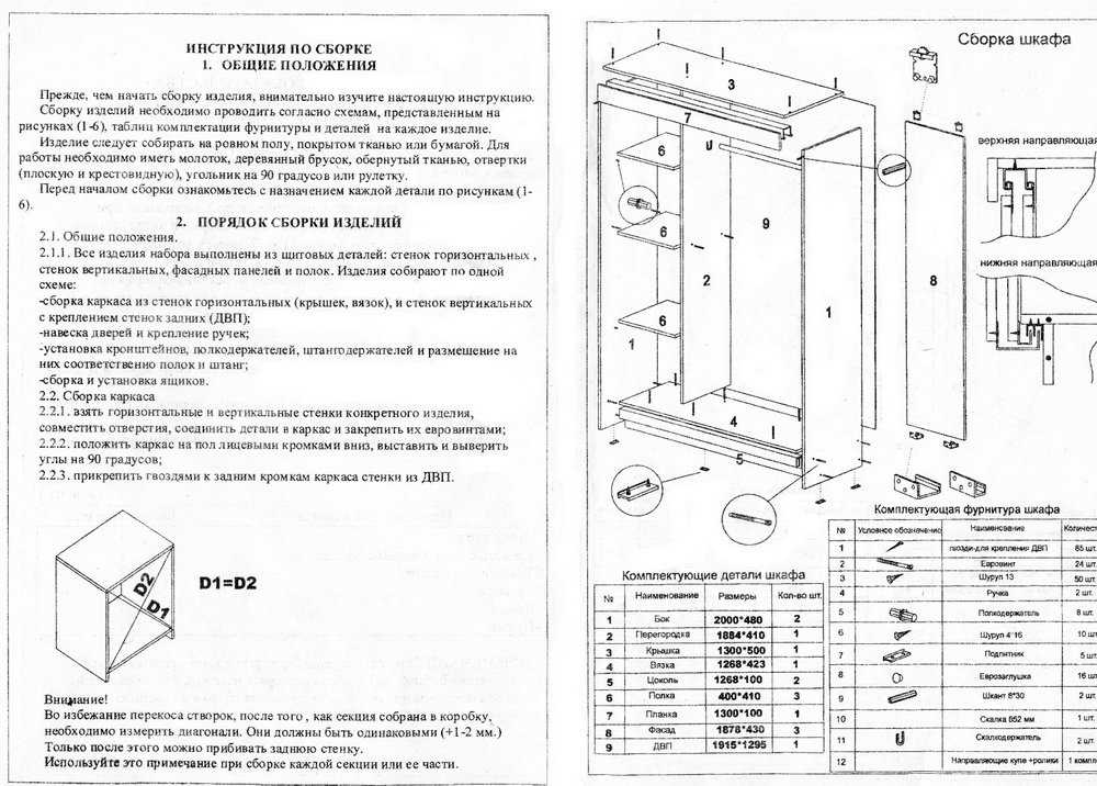 Шкаф купе бася инструкция