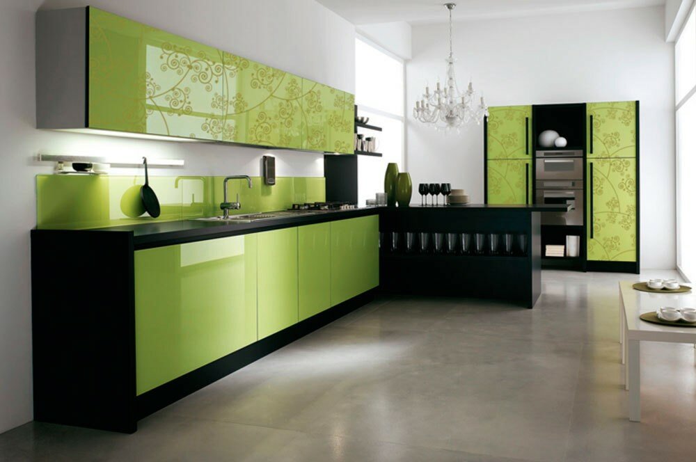 Кухня цвета лайм: 75 идей дизайна интерьера от salon.ru