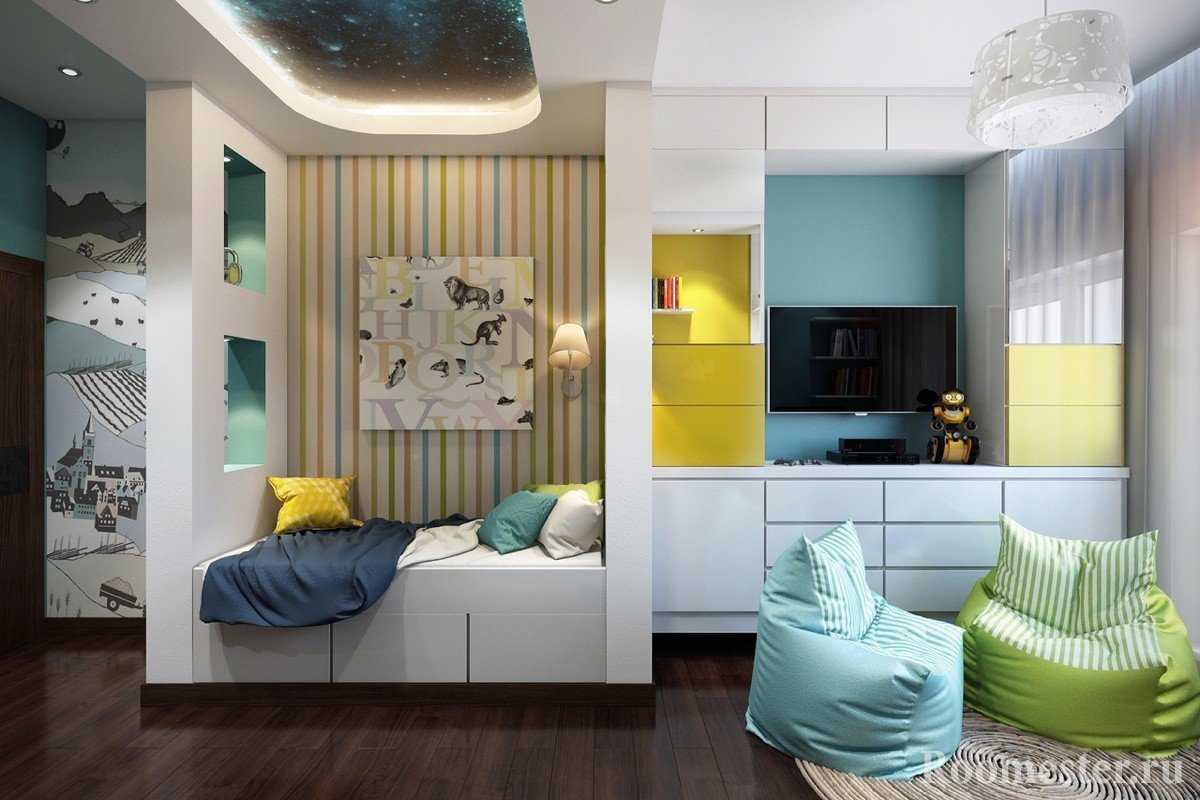 Как зонировать комнату для родителей и ребенка: фото идеи, спальня и детская, гостиная и детская в одной комнате