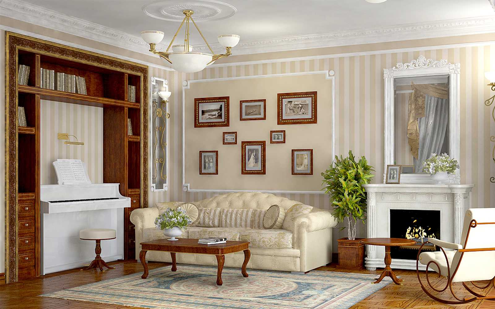 Зал в квартире: дизайн красивого интерьера маленькой гостиной с обоями, фото
