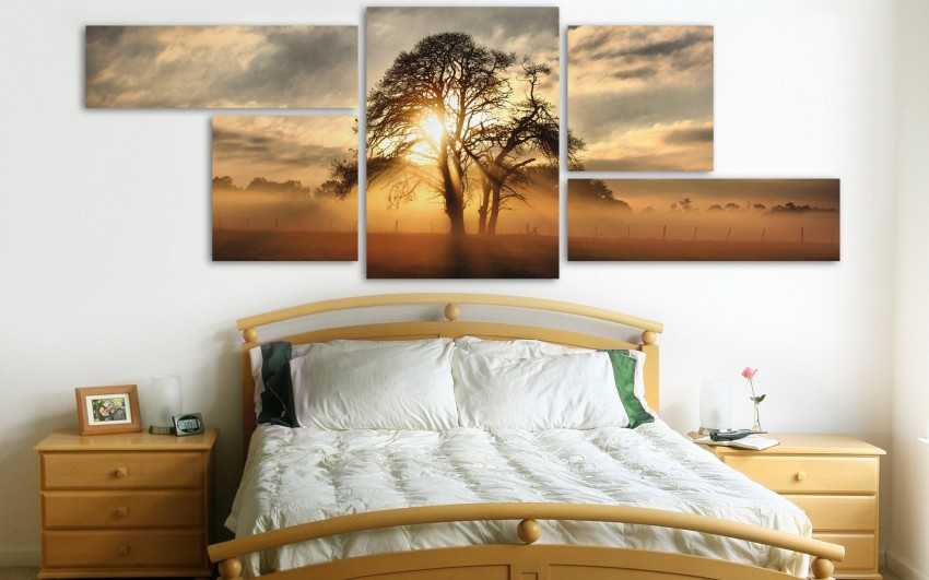 Что повесить над кроватью в спальне: выбор картины под различный дизайн комнаты