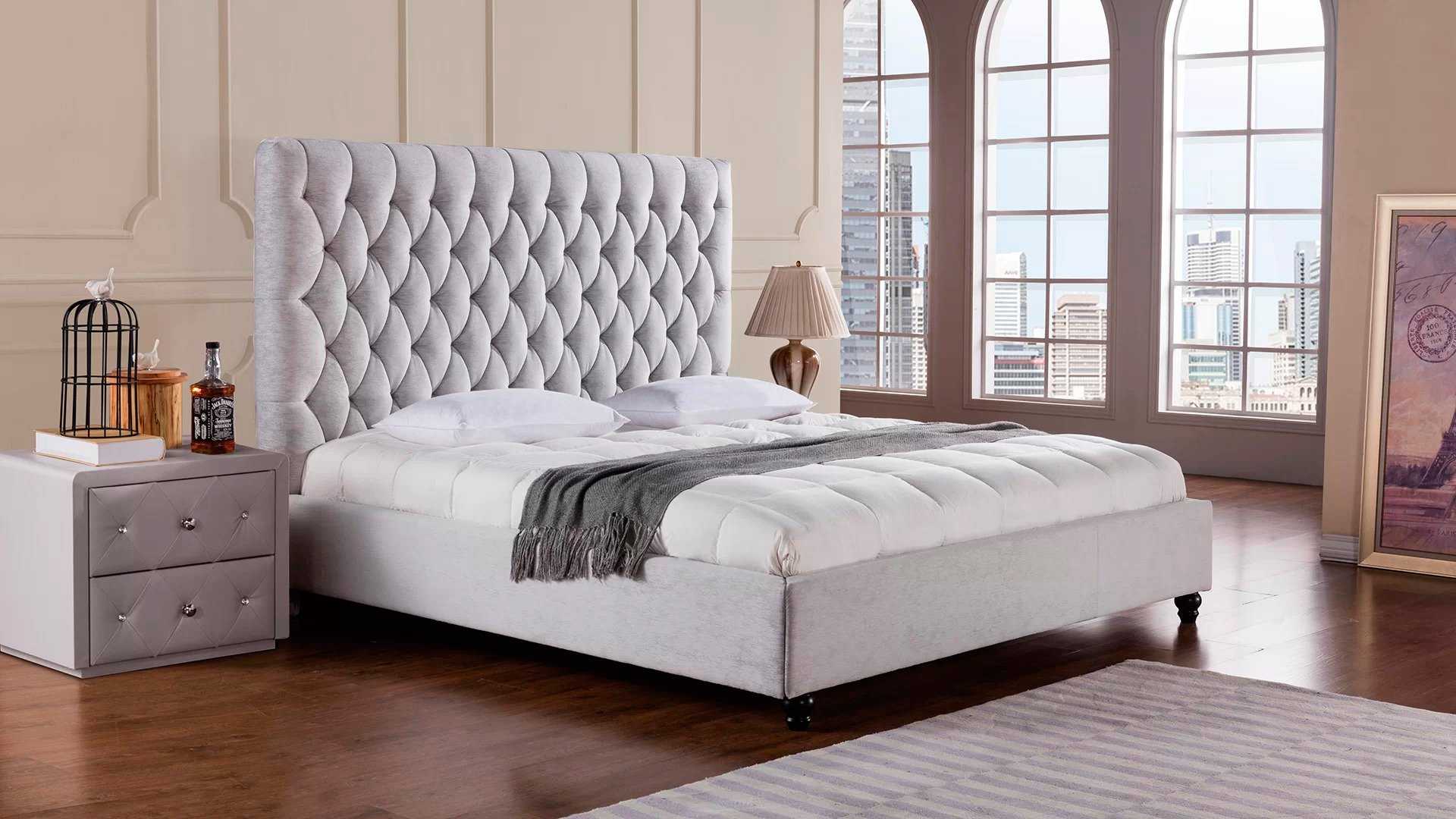 Кровати с мягким изголовьем: фото, виды, материалы, дизайн, стили, цветовая гамма
