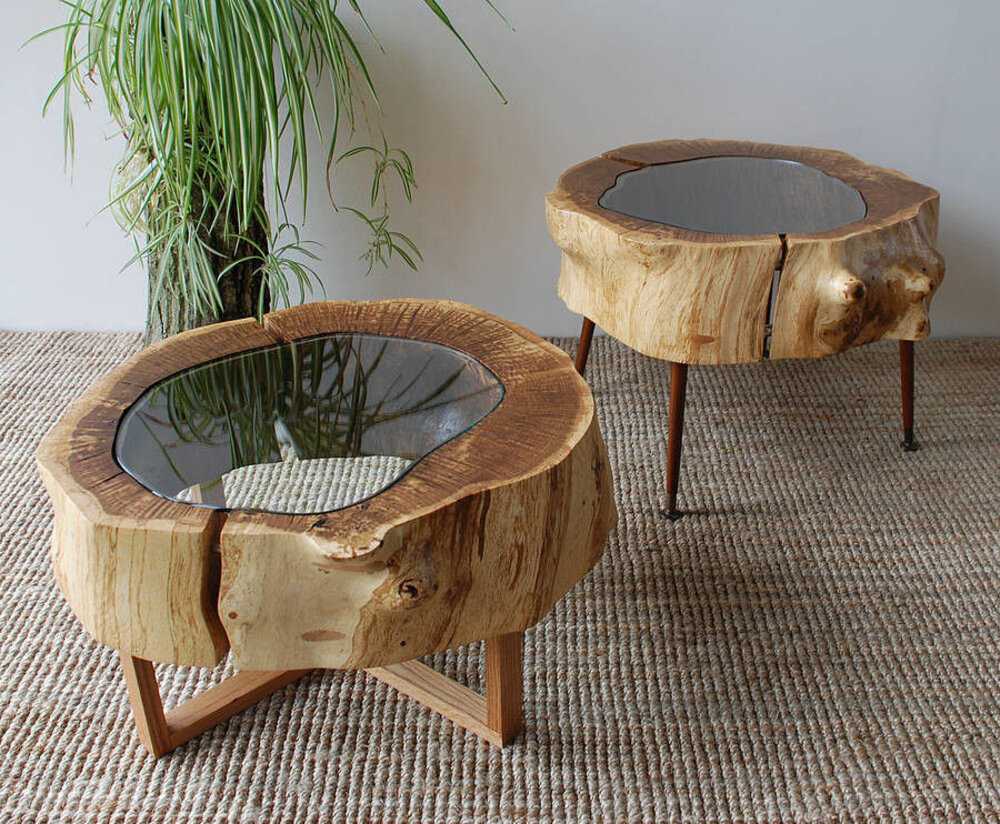 Мебель из спилов дерева своими руками оригинальные идеи фото