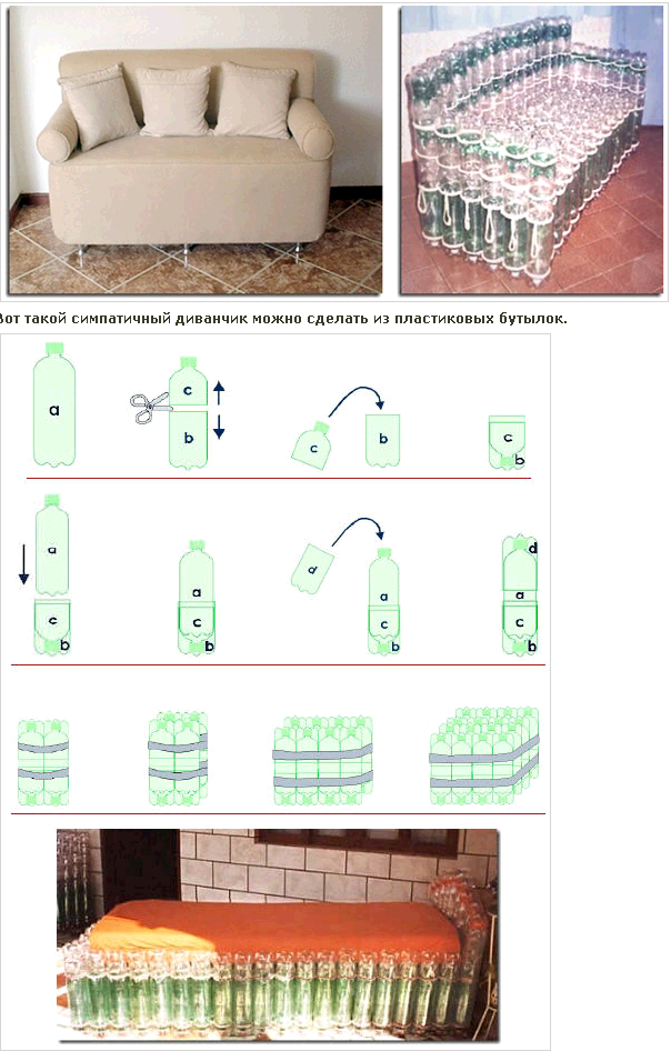 Пуфик из пластиковых бутылок: пошаговая инструкция с фото и видео