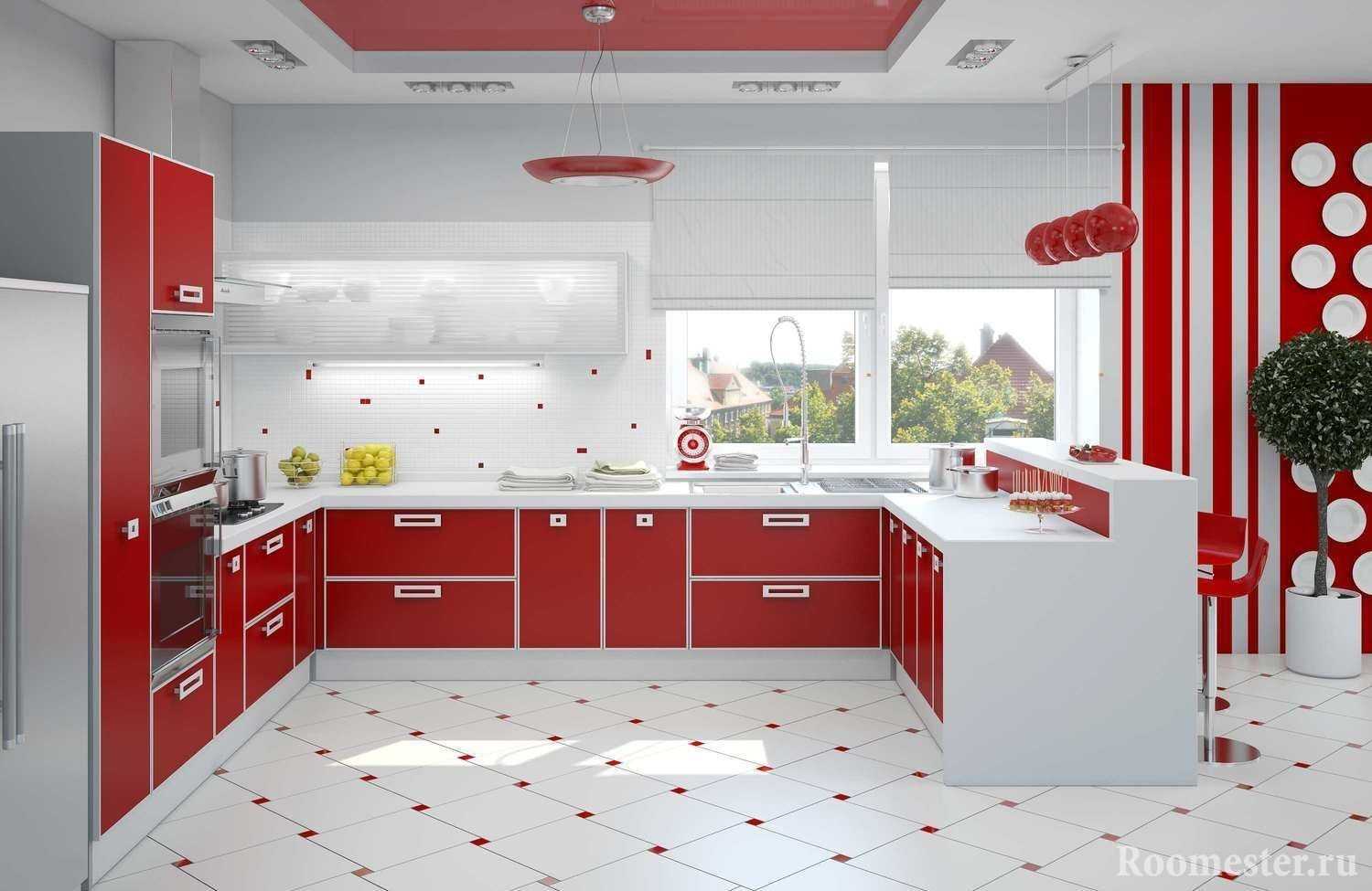 Черно-красная кухня: 50 фото идей кухонного дизайна и гарнитура, сочетания