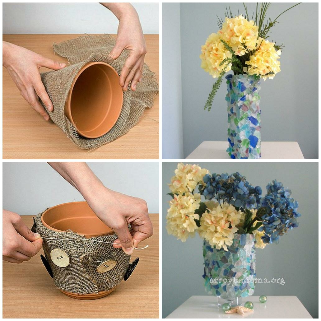 Декор вазы своими руками - 115 фото реальных идей как украсить вазу для дизайна интерьера