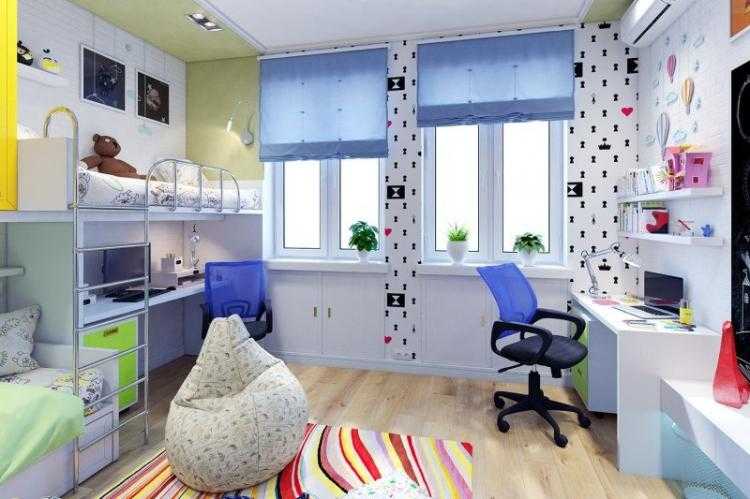 Детская комната для двоих: дизайн интерьера спальни для разнополых детей
