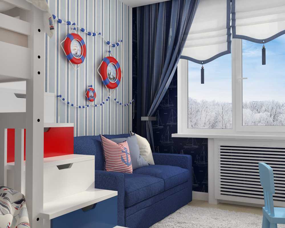 Как оформить детскую комнату в морском стиле: какие шторы подобрать и другие нюансы оформления