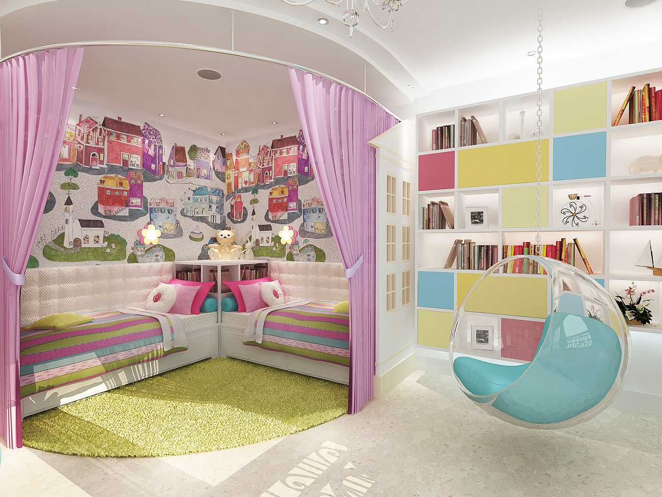 Дизайн детской комнаты 9 кв м: фото примеров интерьера, варианты планировки