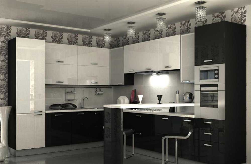 Черно-белая кухня: эксклюзивный дизайн, 100 фото интересных проектов