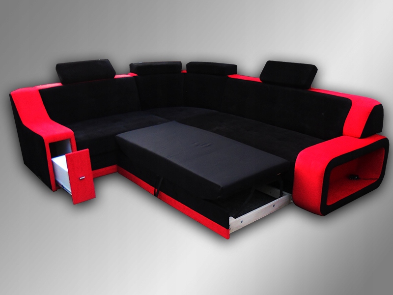 Угловой диван с баром: со встроенным баром в углу и с подсветкой