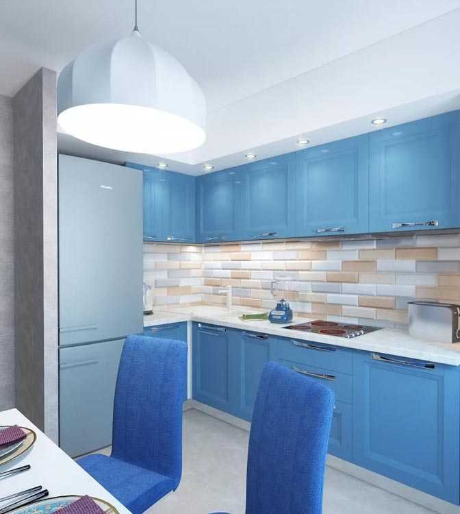 Кухня в голубых тонах: подходящие стили, сочетание оттенков, идеи оформления и декора