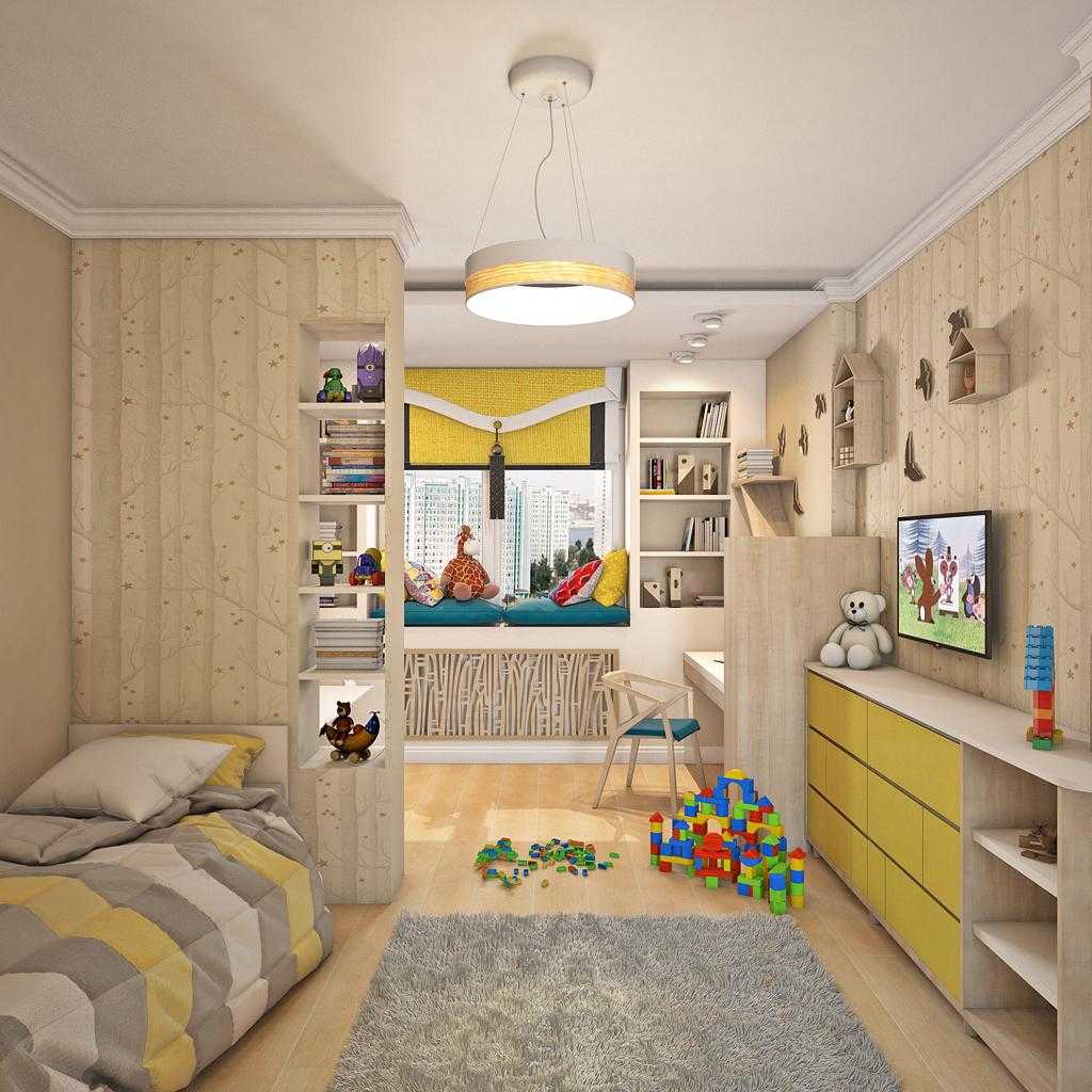 Дизайн детской комнаты для двух разнополых детей — 36 фото