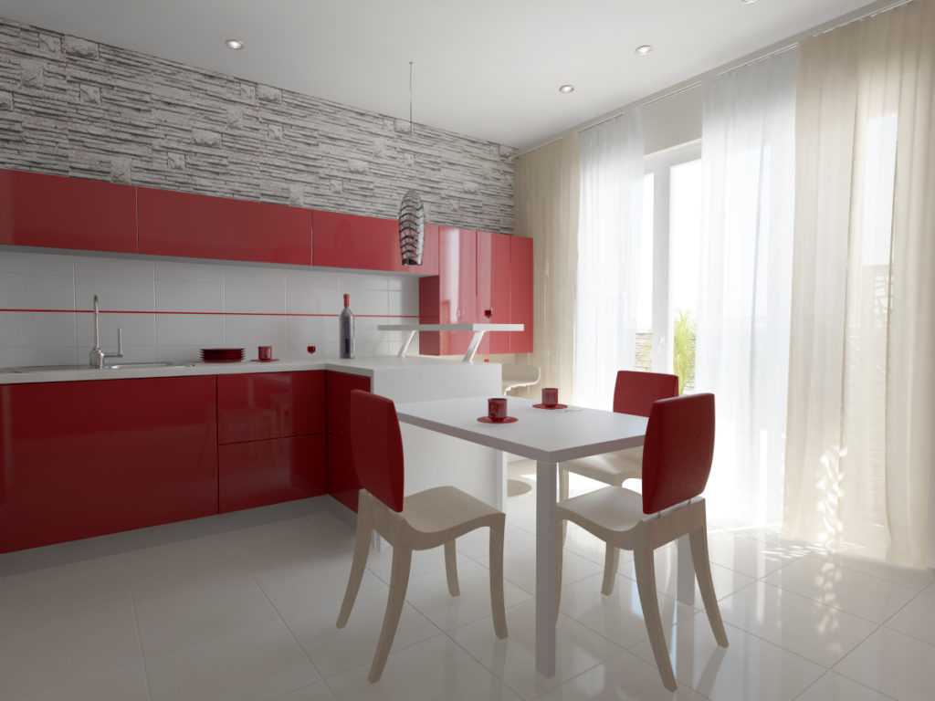 Красно-белые кухни: выбираем оптимальный дизайн интерьера и гарнитура