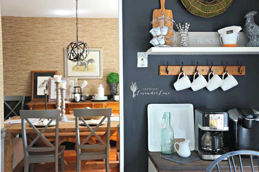 Оформление стены на кухне возле стола: над обеденным, дизайн, отделка, зеркало над столом